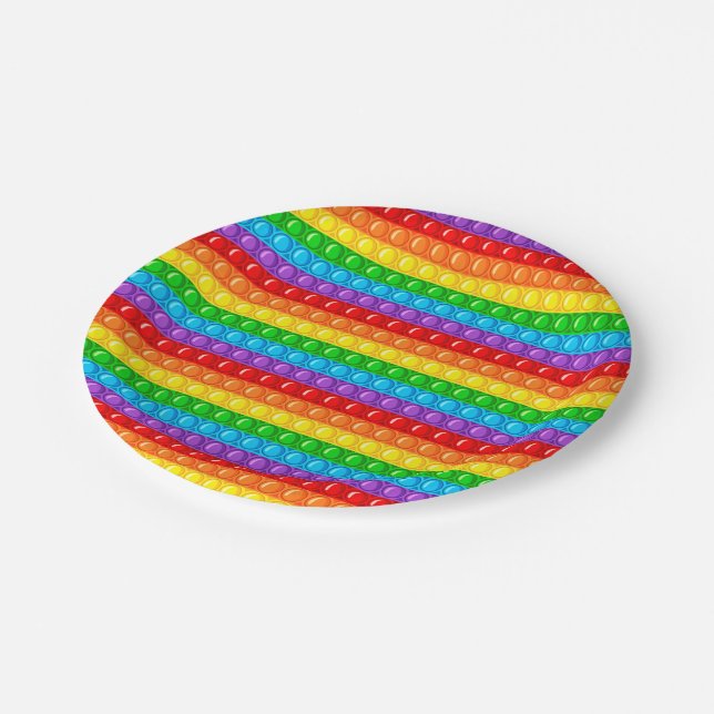 Jumbo-Pop, Rainbow-Circle Pappteller (Schrägansicht)