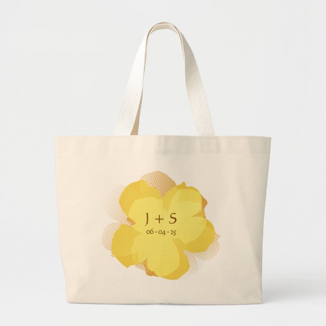 Jumbo Popflower Gelb Stoffbeutel (Vorne)