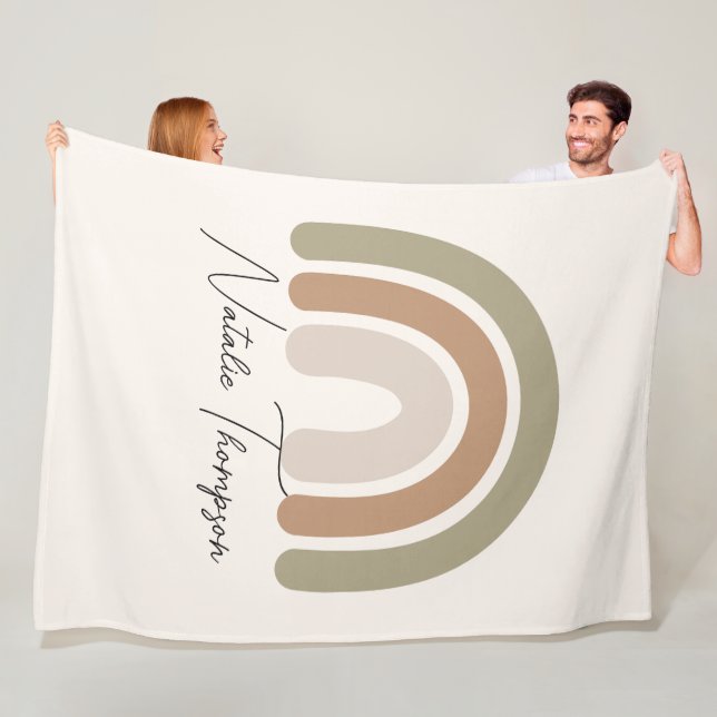 Jumbo Regenbogen niedliche Monogrammbezeichnung Ro Fleecedecke (Beispiel)