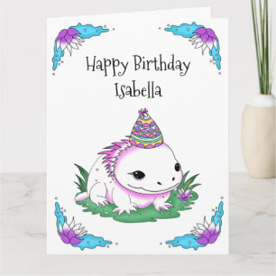 Jumbo Sized Personalisiert Axolotl Geburtstag Karte