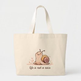 Jumbo Snail Design Tote | Life Is Not a Race Stoffbeutel