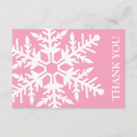 Jumbo Snowflake Dankeschön-Karte (Rosa / Weiß)