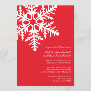Jumbo Snowflake Hochzeit Einladungen (rot)