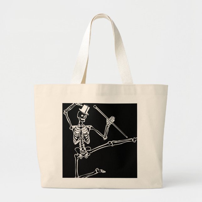 Jumbo Tasche DANCING SKELETON MIT TOP HAT (Vorne)