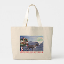 jumbo Tasche. Frohe Weihnachten glücklich neues Ja Stoffbeutel
