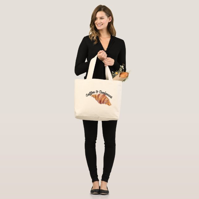 Jumbo-Tasche mit Croissant-Design  Jumbo Stoffbeutel (Vorderseite (Model))