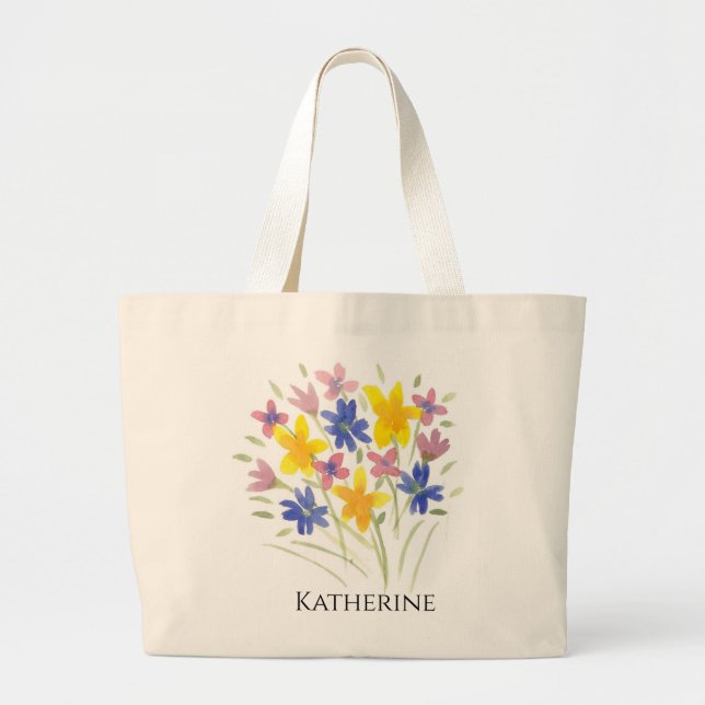 Jumbo-Tasche mit individuell anpassbaren Blume Jumbo Stoffbeutel (Vorne)
