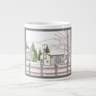 Jumbo-Tasse auf Steinfarm mit Grau