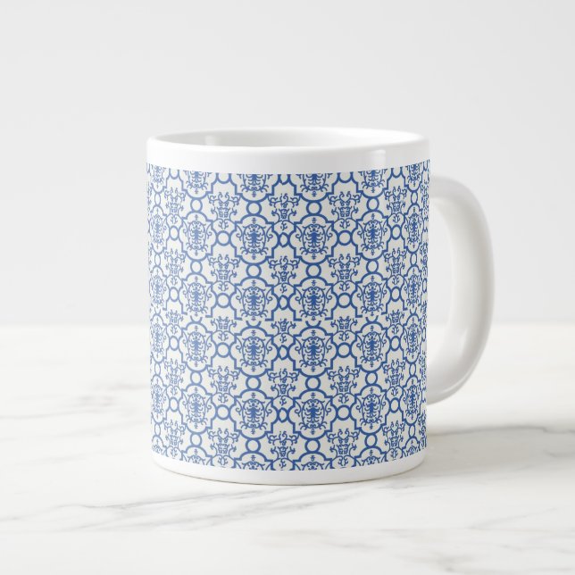 Jumbo Tasse-Blue Damask Jumbo-Tasse (Vorderseite Rechts)