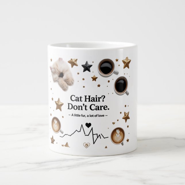Jumbo-Tasse - Gemütliche Cat-Mama Extra-Large-Cup (Vorderseite)