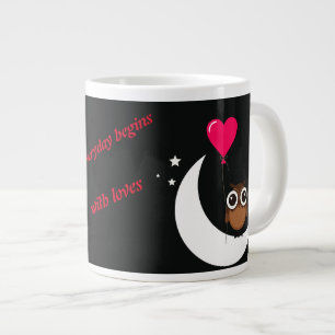 Jumbo Tasse mit Herz und Eule für jeden Tag