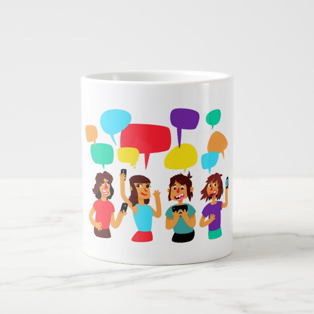 Jumbo-Tasse mit Ihren eigenen Textbegriffen hinzuf (Vorderseite)