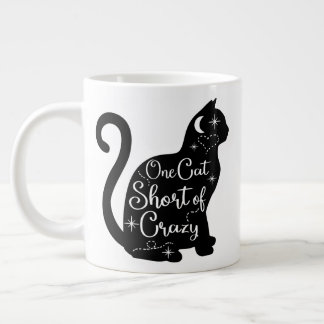 Jumbo-Tasse mit "One Cat Kurz of Crazy"