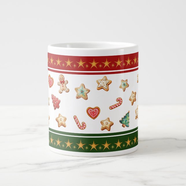 Jumbo-Tasse mit Weihnachtskeksen (Vorderseite)