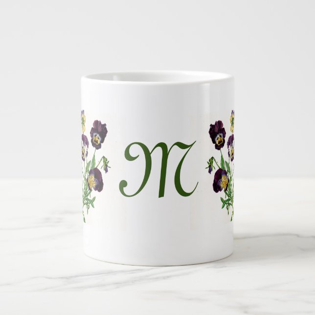 JUMBO TASSE PANSY ILLUSTRATION CUSTOM INITIAL (Vorderseite)
