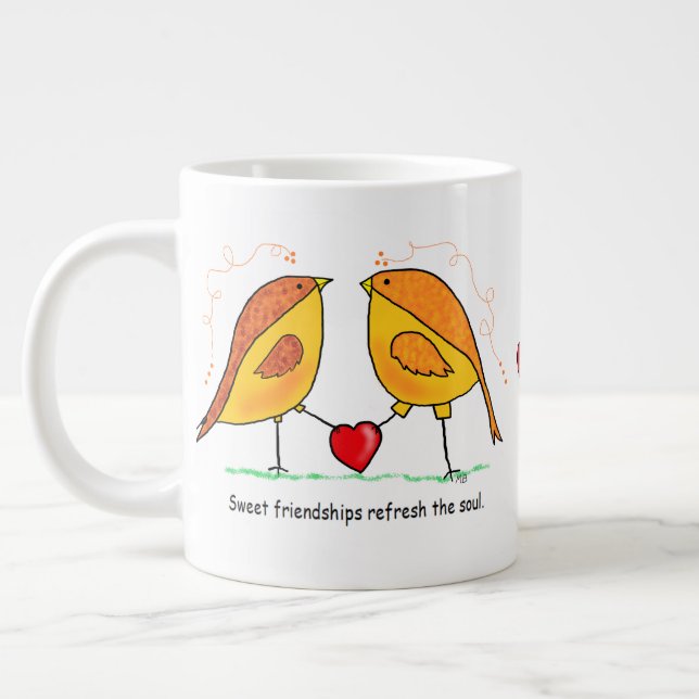 JUMBO Tasse Sweet Friendship Birds (Links)