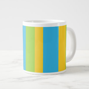 Jumbo-Tasse: Türkis, Gelb, Grüne Streifen Jumbo-Tasse