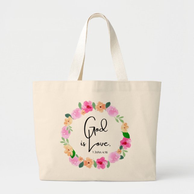 Jumbo Tote Bag God is Love Jumbo Stoffbeutel (Vorne)