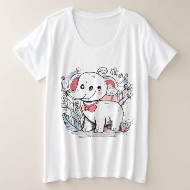 "Jumbos Joyful Juggling Act: Der freundliche Elefa Große Größe T-Shirt (Design vorne)
