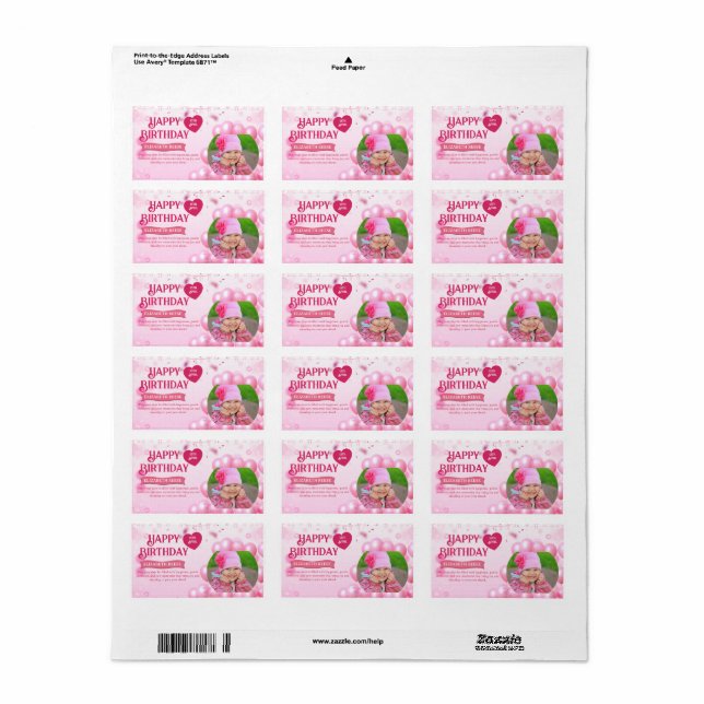 Jump and Play Birthday Invitation Photo Card  Adressaufkleber (Vorne)