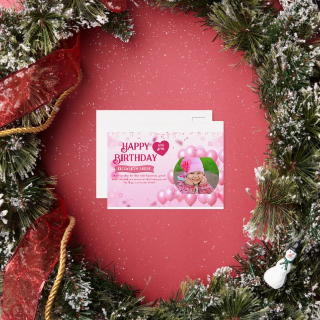 Jump and Play Birthday Invitation Photo Card  Folie Einladungspostkarte (InSitu)