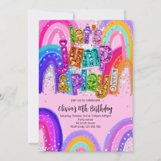 Jump and Play Party Birthday Any Age Invitation Einladung