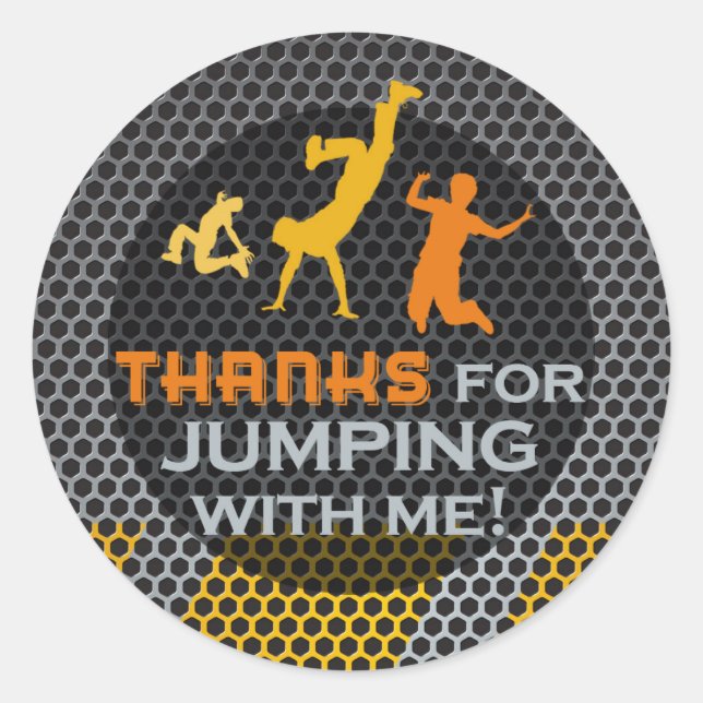 Jump Birthday Boy Matching Danke Stickers (Vorderseite)