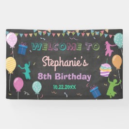 Jump Birthday Chalkboard Kid Trampolin Hintergrund Banner