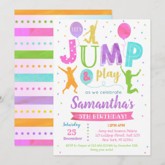 Jump Birthday Einladung Bounce Trampolin Party