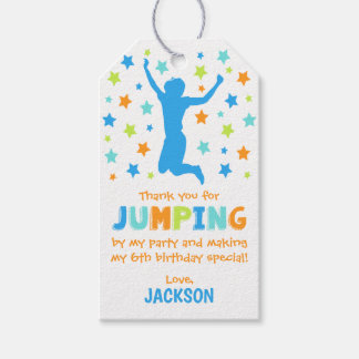 Jump Birthday Party Gefallen Tags, Junge Geschenkanhänger