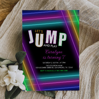 Jump Birthday Trampolin Party Einladung