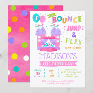Jump Bounce House Birthday Party Einladungen