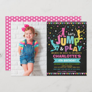 Jump Bounce House Trampoline Geburtstagsparty Einladung