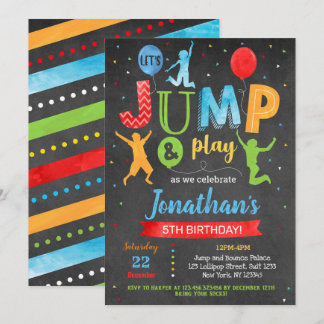 Jump Bounce Trampolin Park Geburtstagseinladungen Einladung