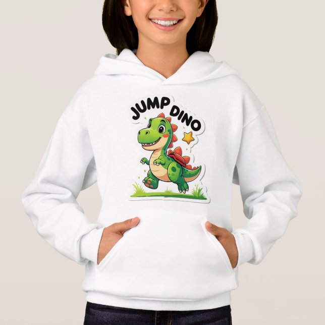Jump Dino - Cartoon Sticker hoodie (Vorderseite)