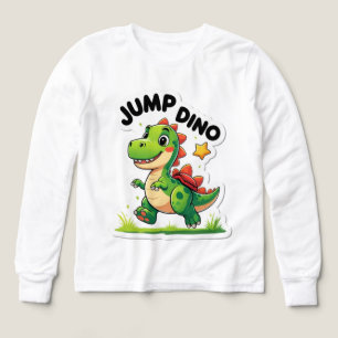 Jump Dino - Cartoon Sticker T - Shirt