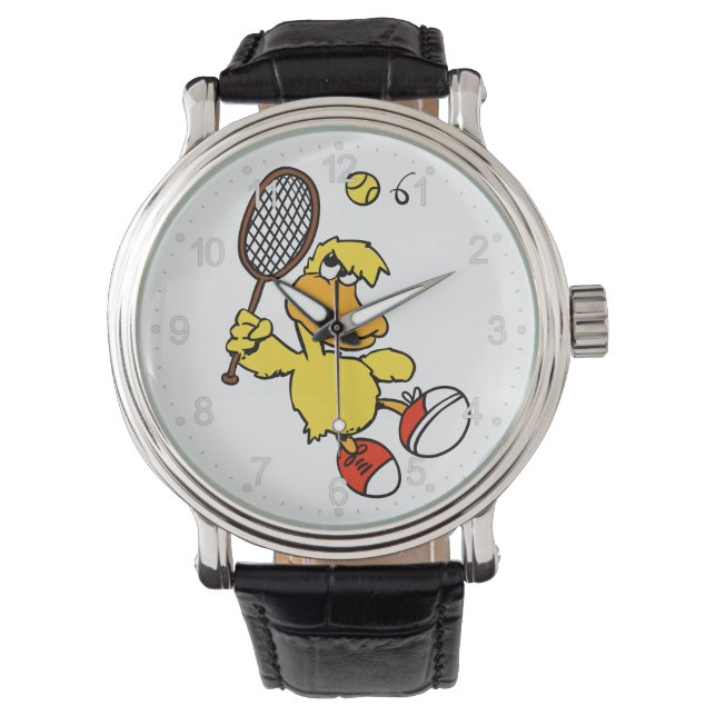 Jump Duck Tennis | Hintergrundfarbe auswählen Armbanduhr (Vorderseite)