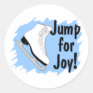 Jump For Joy Blaues Schlittschuhfahren Runder Aufkleber