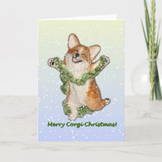 "Jump For Joy" Merry Corgi Weihnachtskarte Feiertagskarte