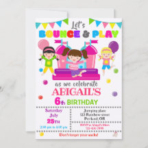 Jump Geburtstagseinladung Girl Bounce House laden