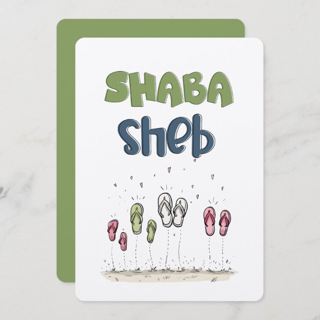 Jump in Joy mit diesen spielerischen Flip Flops ش  Einladung (Vorne/Hinten)