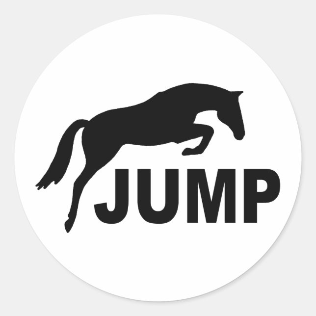 JUMP mit Sprungpferd Runder Aufkleber (Vorderseite)