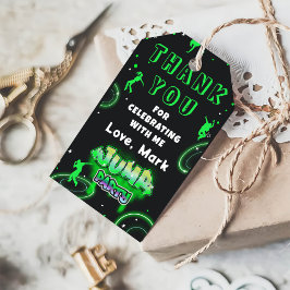 Jump Neon Trampoline Geburtstagsparty Danke Geschenkanhänger