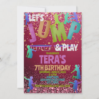 Jump Park Kindergeburtstag Party Custom Einladung