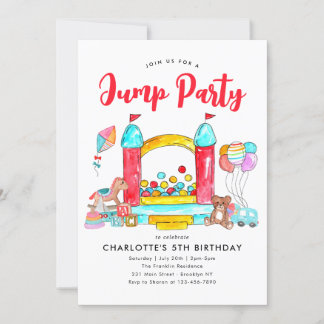 Jump Party Bounce House Trampoline Park Geburtstag Einladung