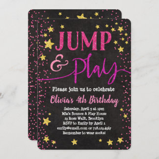 Jump & Play Birthday Einladung Bounce House Party