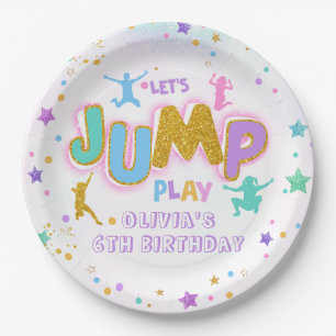 Jump Play Birthday Jump Trampolin Paper Plate Pappteller