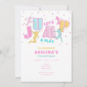 Jump & Play Trampolin Bounce House Girl Geburtstag Einladung
