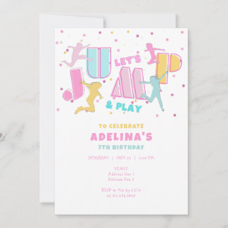 Jump & Play Trampolin Bounce House Girl Geburtstag Einladung