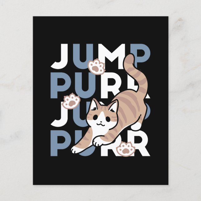 Jump Purr Jump: Spielerisches Cat Design mit Spaß  Flyer (Vorne)